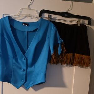 Dreamgirl Blue and Black Cowgirl Costume Set